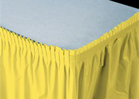 Yellow Plastic Table Skirt (1 Piece)