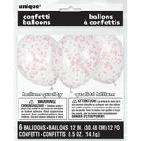 12 Inch Confetti Balloons Pink ( 6 Balloons)